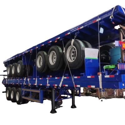 China Lightweight container transport flat semi trailer truck trailer design made in China for sale