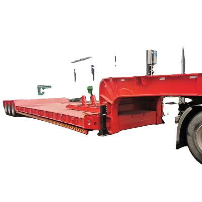 China Professional manufacture of low bed flat bed semi truck trailers, large equipment, transport trailers for sale