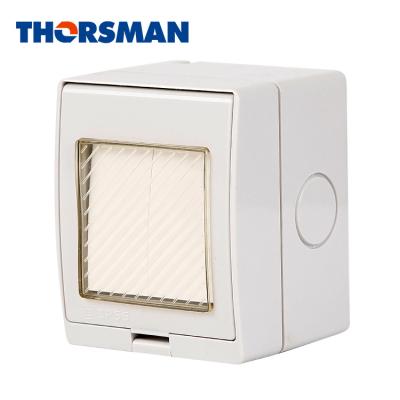 China ABS Waterproof Wall Switch IP55 / Fireproof PC THORSMAN 2 Strip Wall Button Switch for sale