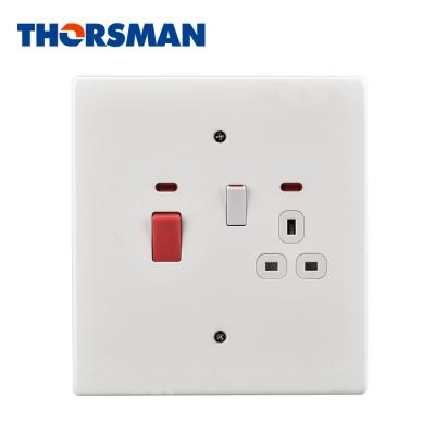 China UK Standard Home Cooker 45A Wall Switch 13A Socket 6x6 Max Electric Cooker Switch 180*166*70mm 180*166*70mm for sale