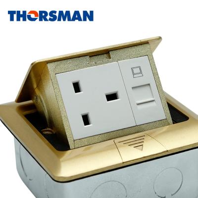 China Commercial Stainless Steel Pop Up Floor Outlet Box With Universal Outlets Waterproof Floor Outlet Outlet for sale