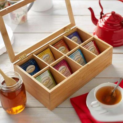 China Modern minimalist creative simple wooden sub-box household milk tea coffee sub-box hotel tea bag wooden box compartment storage for sale