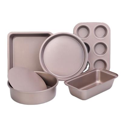 China Wholesale Viable Non-Stick Carbon Steel Cake Tool Toast Box Pizza Open Bottom Mold 6 Cups Baking Pan Baking Tool Set Square for sale