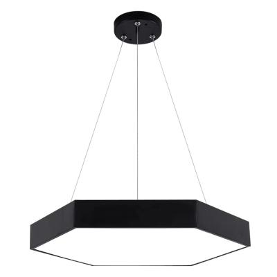 China Modern Solid Hexagon Lights Commercial Indoor Lighting Chandeliers Office LED Ceiling Hanging Pendant Lights for sale