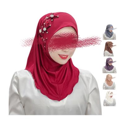 China Simple solid color 2023 Latest Hijab Designs Solid Color Undercap Instant Shawl Crinkle Hijab Dress Muslim Islamic Clothing For Women for sale