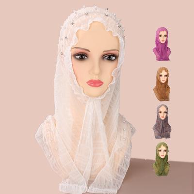 China Simple solid color China Manufacturers Price Scarf Shawl Flower Ironed Islamic Women Muslim Diamond Chiffon Girls Hijab Scarf Headscarf for sale