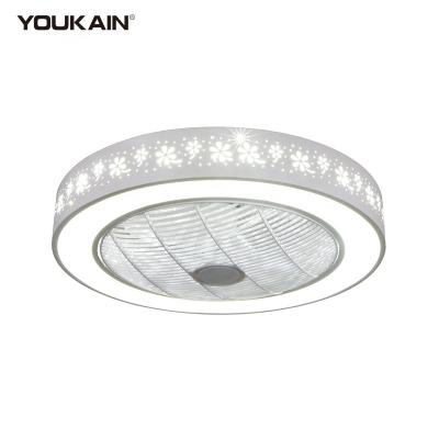 China Modern Remote Control Flush Mount Light Fixture Invisible Bladeless Ceiling Light LED With Fan Ceiling Fan Lamp for sale