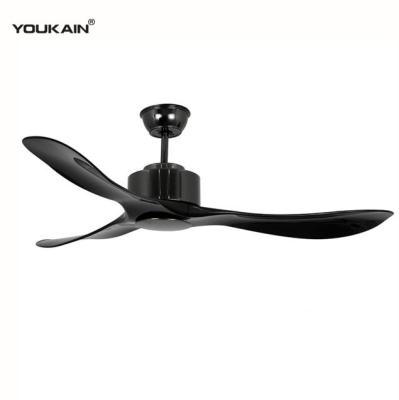 China Modern simple energy saving black ceiling fan ABS use lowes silent home ceiling fans 3 blades with remote control en venta