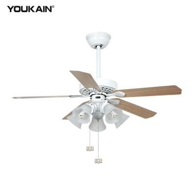 Cina luxo 52 inch 52 inch plywood blade teto E27 fan lamp lights decorative led ceiling fan china factory luxo 52 decorative led ceiling fan in vendita