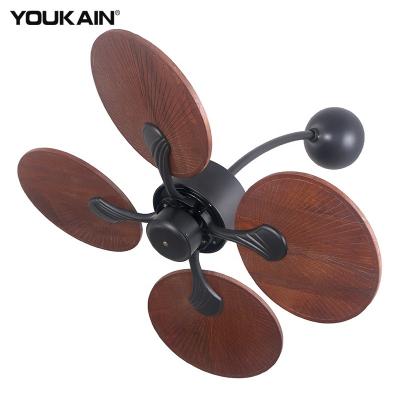 China Luxury Palm Leaf Design Wall Fan 32 Inch Wall Mounted Wall Mount Fan Design Large Solid Wood Wall Mounted Electric Fan Luxury Solid Wood Fan With Remote Control for sale