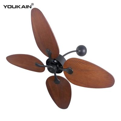 중국 Wall Fan with 18 Inch Pipe 52 Inch Wall Fan Modern Solid Wood Designer Ceiling Fan in Fancy Decorative Palm Leaf Mount with Remote Control 판매용