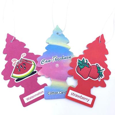 China Factory Wholesale Fashionable China Trees Hanging Paper Logo 10X10 Small Or 7X12cm Custom Car Air Fresheners for sale