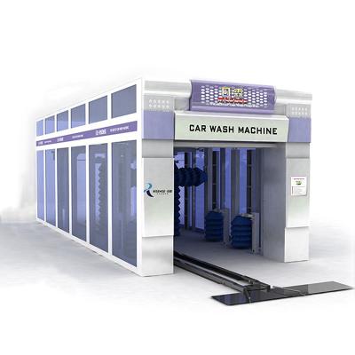 China Powerful Brush Style Tunnel Car Wash Machine With Nine Brushes for sale