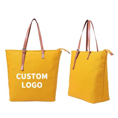 China Manufacturer OEM Outside Pocket Folding Shopping Bag White Canvas Tote Bags Cotton Bag Custom Eco-Friendly Logo for sale