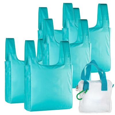 China Polyester 600d Wholesale Portable Collapsible Foldable Washable Grocery Shopping Bag Supermarket Folding Reusable Tote Bag for sale