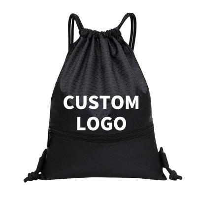 China Factory low price waterproof promotion sports fitness bag oversized custom drawstring bag waterproof polyester sports backpack for sale