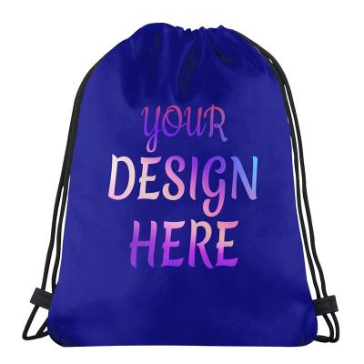 China Custom Polyester Designer Bag Floodproof Nylon Drawstring Sports Waterproof Professional Portable Fitness Bag Backpack Drawstring for sale