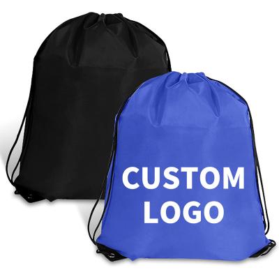 China Factory price waterproof foldable sports and fitness backpack large capacity waterproof polyester gifted custom drawstring bag for sale