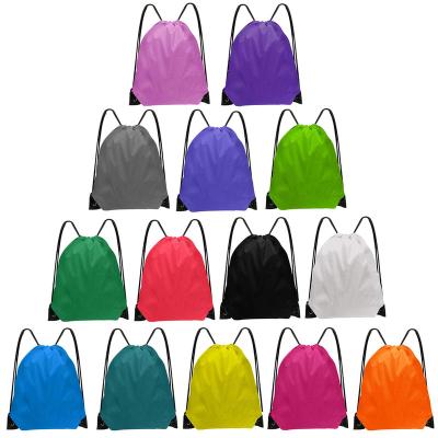 China Custom ODM OEM Low Price Sports Fitness Waterproof Colorful Backpack Nylon Polyester Drawstring Bags With Your Own Logo for sale