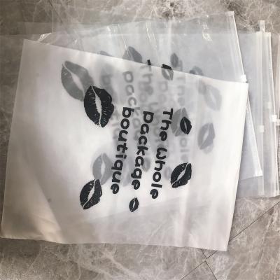 China Recyclable Beauty Apparel Product Supplies Waterproof Transparent Frost Packaging Zipper Bags Printing On Zip Lock Bags for sale