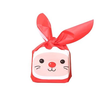 China Recyclable Cute Single Plastic Cake Bag Large Capacity Cartoon Rabbit Snack Bags Clear Food Bag Delivery for sale