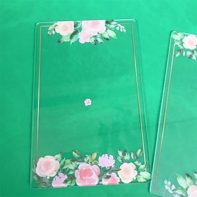 China Europe Vintage Roses Floral Sheer White Peach Peony Flowers Birthday/Anniversary Invite Acrylic Invitation Blanks for sale