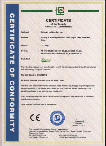 CE - Shenzhen Corelux Lighting Co,.ltd.