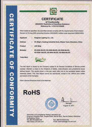 RoHS - Shenzhen Corelux Lighting Co,.ltd.