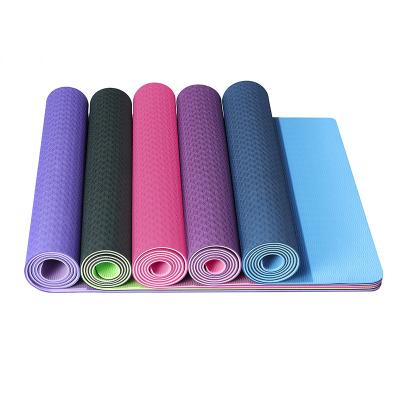 China TPE factory customized  tpe yoga mat 2022 hot selling anti slip organic rubber Foldable Travel yoga mats for sale