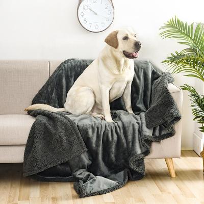 China Fleece Pet Blanket Breathable Reversible Durable Pet Cover Soft Dogs Cats Waterproof Dog Bedspread Pet Blanket For Furniture for sale