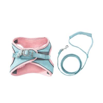 China Reflective Durable Pet Harness Luxury Dog Leash Set Soft Pet Harness Leash Set Breathable Jogging Dog Leash Harness for sale