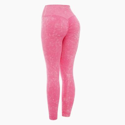 China Breathable New Product Wash Women Sports Acid Yoga Pants Good Fitness Tummy Control Butt Lift Up Tights For Women for sale