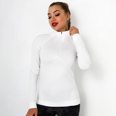 China BREATHABLE SEAMLESS LONG SLEEVE TURTLE NECK WITH ZIPPER AND POCKET CAN HOLD CELL PHONE AND ELASTIC KEY LONG SLEEVE for sale