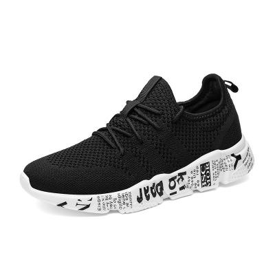 China Large Size 39-46 Fashion Trend Breathable Sports Shoes Mesh Running Shoes Knitted Upper Casual Soft Bottom Sneaker for sale