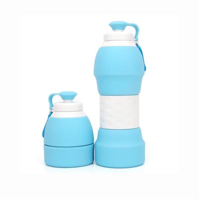 China Wholesale viable apart from travel or sports collapsible folding and expandable silicone drinking water bottle for sale