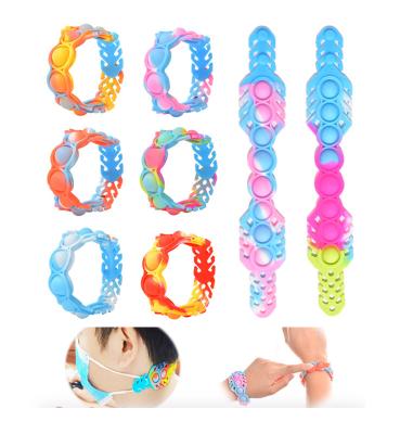 China New Pattern Stress Reliever Simple Push Pop Silicone Bubble Sensory Wristband Relaxer Jumping Person Toy for Kids and Adult for sale