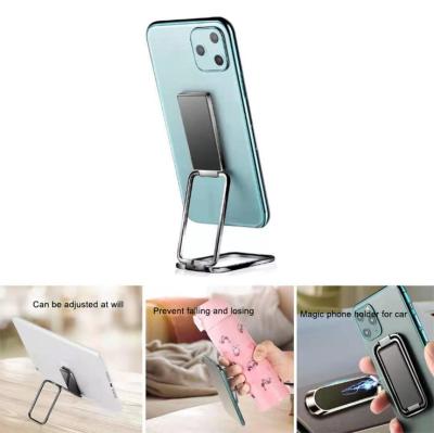 China 2021 New 360 Rotation Foldable Phone Ring Holder Finger Kickstand Mobile Phone Holder Metal Magnetic Zinc Alloy Car Mount for sale