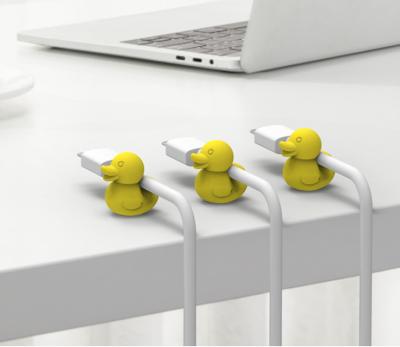 China Cute Slicone Duck Cable Holder Clips Desktop Cord Wire Management Organizer for USB Cable/Power Cord/Mouse Charging Cable for sale