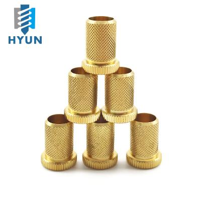 China Aluminum CNC Lathe Part Knurled Brass Bushing for sale