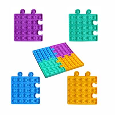 China Stress Reliever Push Popper Sensory Toy Splicing Puzzle Bubble Popper Set Silicone Stress Reliever Toy Squeeze Sensory Toy for sale