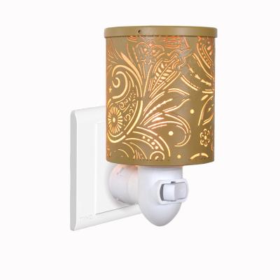 China USA Sale Metal Aromatherapy Wax Melt Burner Hot Melt Metal Night Lamp Oil Burner Indoor Electric Plug In Soy Wax Warmer for sale