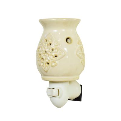 China Night Light + Aromatherapy Ceramic Plug In Wax Tart Burner Wall Accent Aromatherapy Candle Wax Warmer for sale