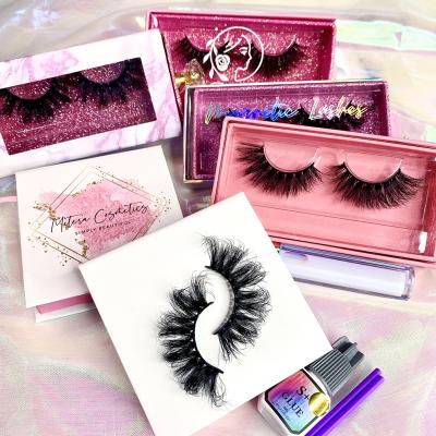 China 5d 25mm Dramatic Wholesale Tapered Fluffy Mink Eyelashes Mink Eyelash Vendor Customized Boxes Packaging Boxes for sale