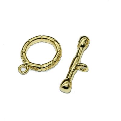 China DIY Bracelet Necklace Making Findings New Design Gold Silver Plating Fastener OT Toggle Connector Brass Copper Clasp Buckle For Bracelet Necklace Making Findings for sale