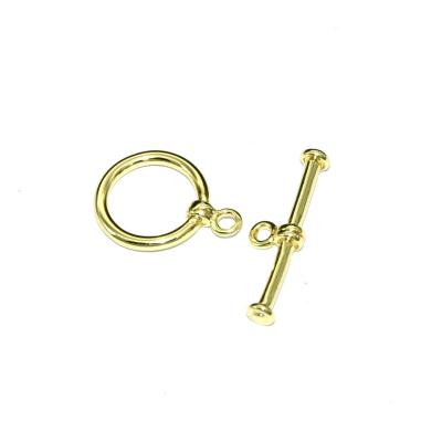 China DIY Bracelet Necklace Making Findings Gold Plating Metal Copper Round Form OT Toggle Clasp Fastener Brass Buckles Connector For Bracelet Necklace Making for sale