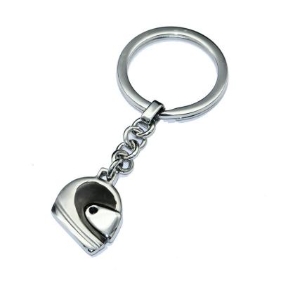 China Luxury Polished High Quality Mens Ring Black Enamel Keychain For Stainless Steel Motorcycle Helmet Key Jewelry for sale