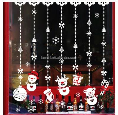 China Decorative Sticker Christmas Store Window Decals Snowflake Twine Wall Sticker For Xmas Holiday Decoration for sale