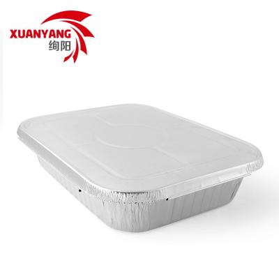 China Food Grade Baking Disposable Square Shape Aluminum Foil Container Aluminum Tray for sale