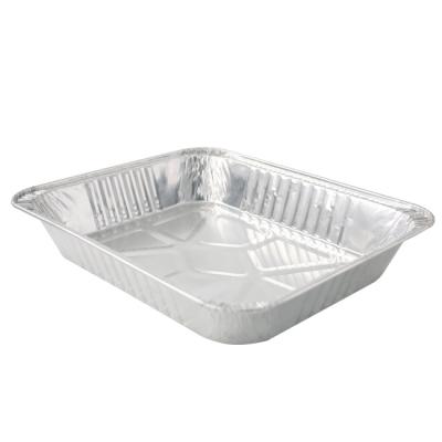 China Food Aluminum Foil BBQ Grill Pan Disposable Medium Half Size Aluminum Foil Container for sale