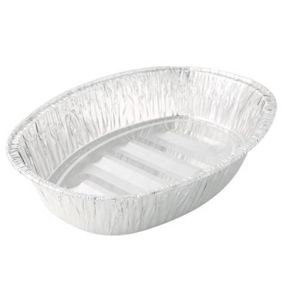 China Microwavable Roasting Aluminum Foil Turkey Disposable Casserole Round Aluminum Foil Pan for sale